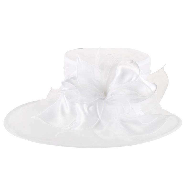 Oval Brim Organza Hat Dress Hat Something Special LA hto1326wh White  