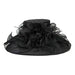 Large Organza Hat with Feather and Flower - Something Special Dress Hat Something Special LA WSSK817BK Black  