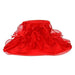 Large Organza Hat with Feather and Flower - Something Special Dress Hat Something Special LA hto1327MT Red  