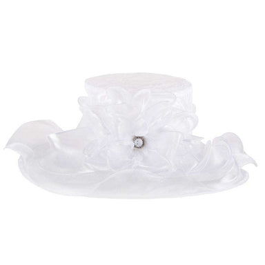 Crushable Lace Organza Hat - Kentucky Derby Collection Dress Hat Something Special LA HTO1368WH White  