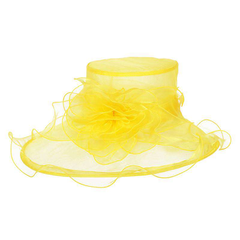 Asymmetrical Brim Flower Organza Hat Dress Hat Something Special LA    