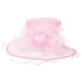 Organza Hat with Ruffle Brim and Bow Dress Hat Something Special LA HTO2004BL Pink  