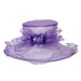 Organza Hat with Ruffle Brim and Bow Dress Hat Something Special LA HTO2004PK Purple  