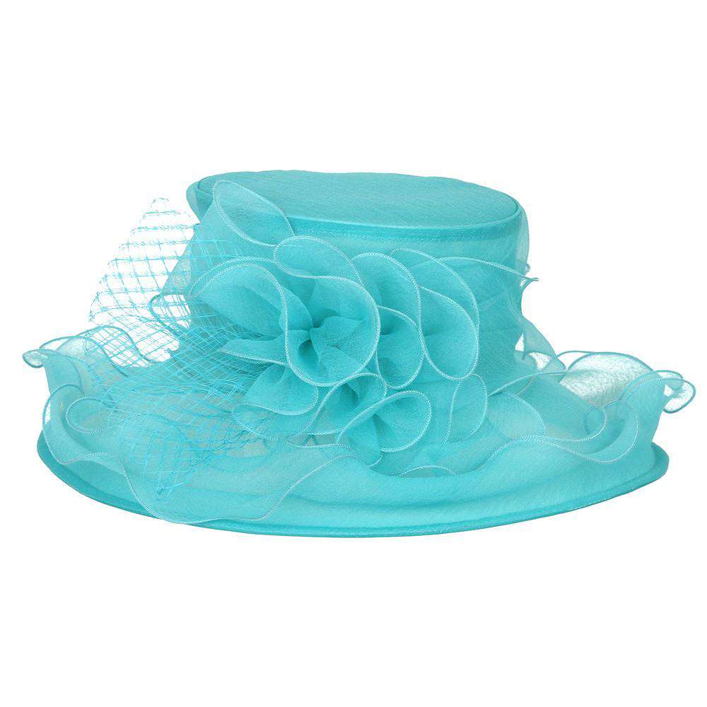 Lily Flower Organza Hat with Ruffle Brim — SetarTrading Hats