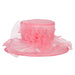 Lily Flower Organza Hat with Ruffle Brim Dress Hat Something Special LA HTO2007BL Pink  