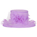Lily Flower Organza Hat with Ruffle Brim Dress Hat Something Special LA HTO2007PK Purple  