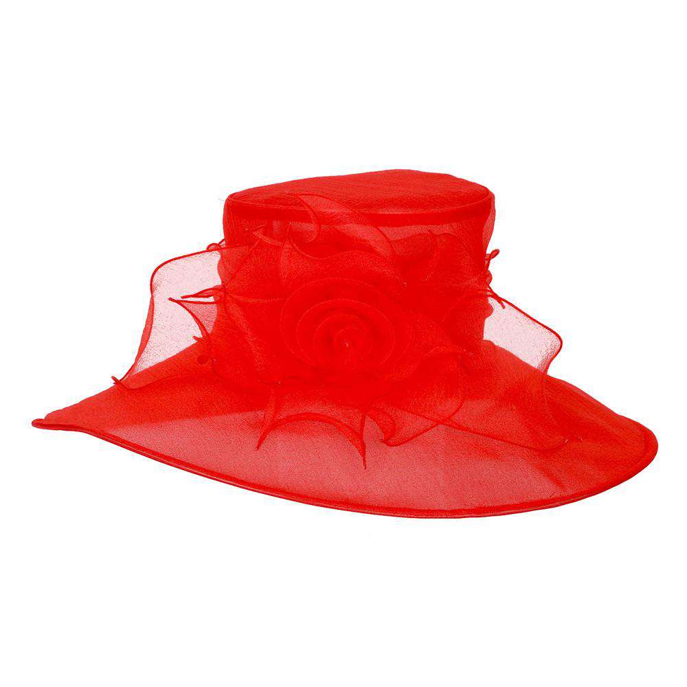 Rose Center Large Organza Hat, Dress Hat - SetarTrading Hats 