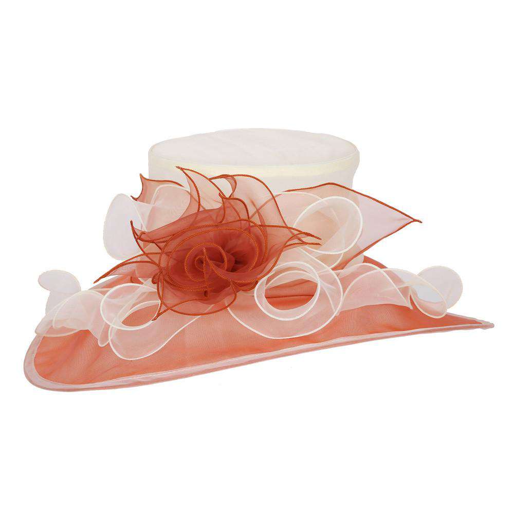 Two Tone Organza Med Brim Layer Hat Women Organza Church Derby Hat Wide Brim Sun Hats for  main image 4