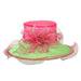 Two Tone Ruffle Brim Organza Hat Dress Hat Something Special LA HTO2019PK Pink  