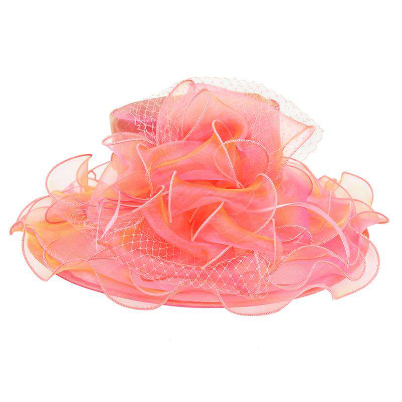 Organza Dress Hat with Netting Bow Dress Hat Something Special LA hto2140mv Mauve  