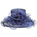 Organza Dress Hat with Netting Bow Dress Hat Something Special LA hto2140nv Navy  