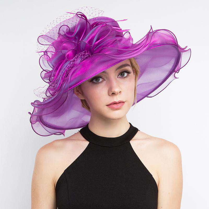 Organza Dress Hat with Netting Bow Dress Hat Something Special LA    
