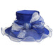 Two Tone Bow Organza Dress Hat Dress Hat Something Special LA hto2142nv Navy  