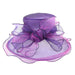 Two Tone Bow Organza Dress Hat Dress Hat Something Special LA hto2142pp Purple  