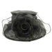 Medium Brim Sheer Ruffle Organza Hat - Something Special Hat Collection Dress Hat Something Special LA HTO2152bk Black  
