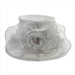 Medium Brim Sheer Ruffle Organza Hat - Something Special Hat Collection Dress Hat Something Special LA HTO2152gy Grey  