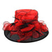 Two Tone Organza Hat with Curly Bow Accent - Sophia Collection Dress Hat Something Special LA hto2187rd Red  