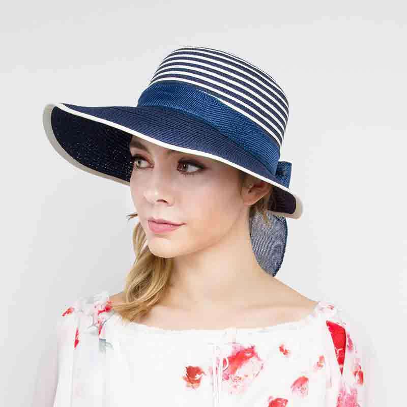 Striped Crown Straw Summer Hat Facesaver Hat Something Special LA    