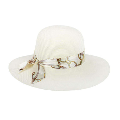 Summer Floppy Hat with Satin Tie Floppy Hat Something Special LA HTP757IV Ivory  
