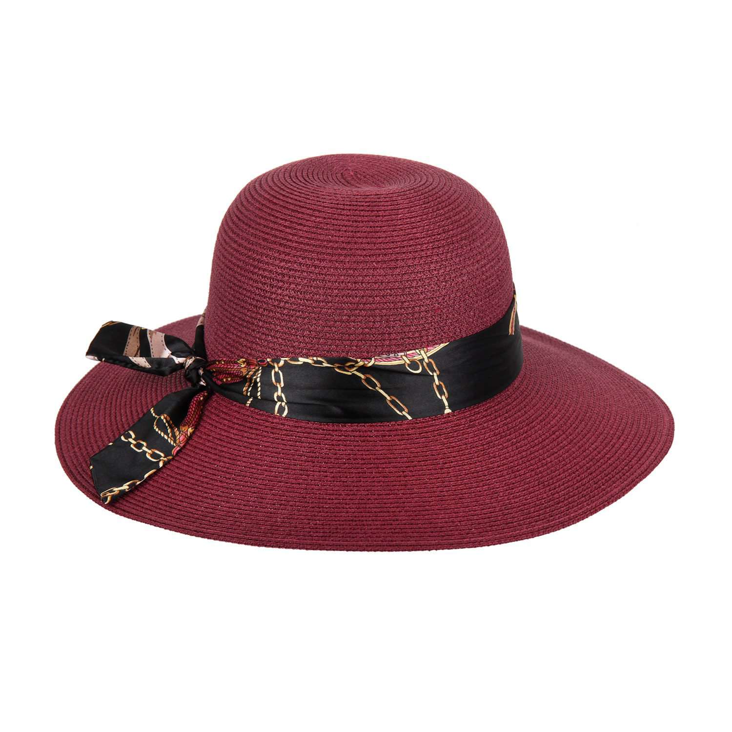 Summer Floppy Hat with Satin Tie Floppy Hat Something Special LA HTP757MA Maroon  