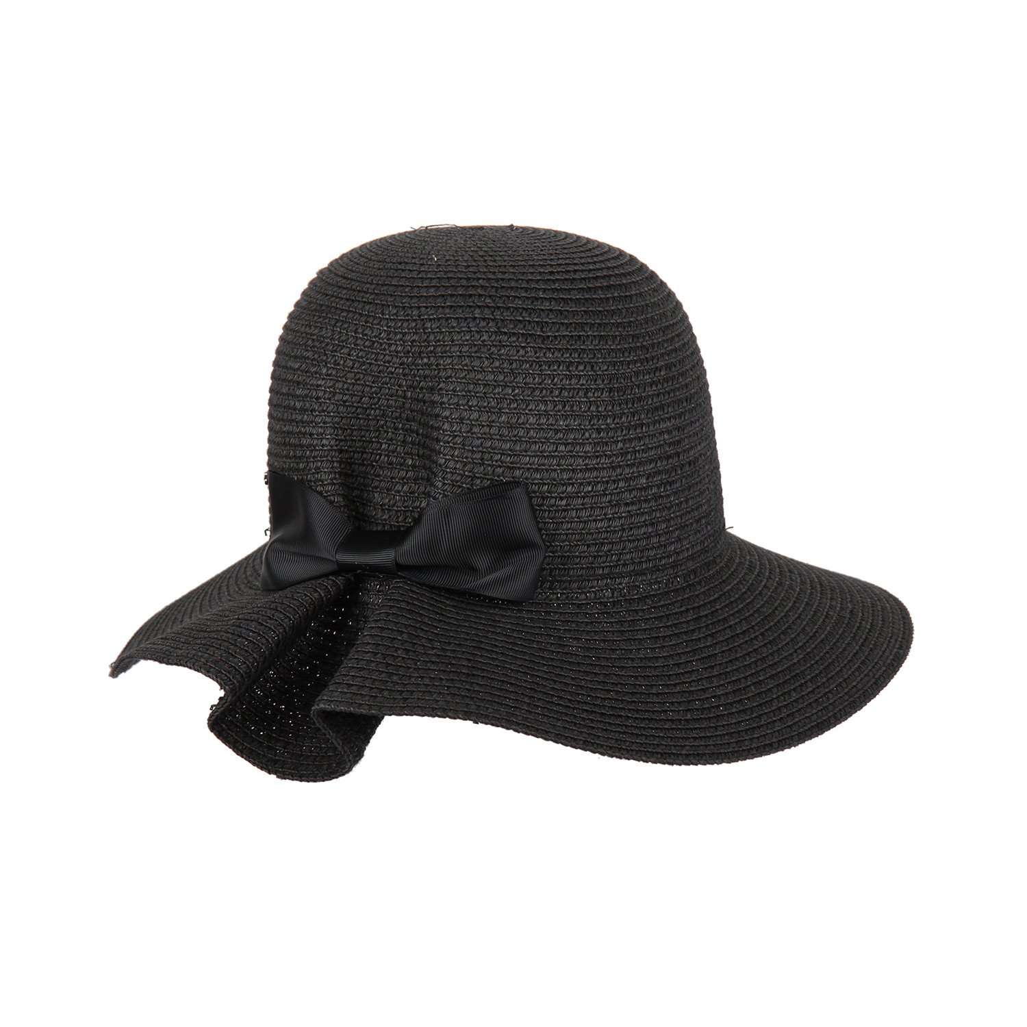 Summer Cloche Hat with Ribbon Bow Cloche Something Special LA HTp759BK Black  