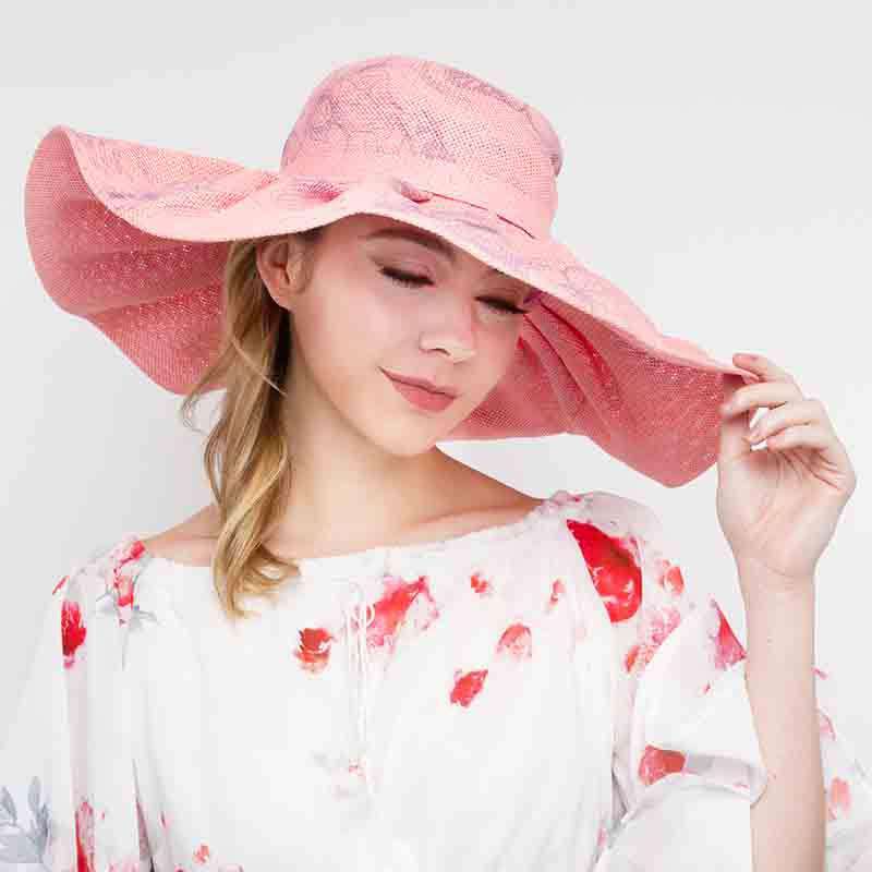 Floral Printed Bow Sun Hat, Floppy Hat - SetarTrading Hats 