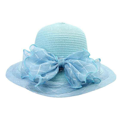 Cross Stitched Brim Summer Hat Wide Brim Hat Something Special LA htp904bl Blue  