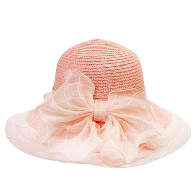 Cross Stitched Brim Summer Hat Wide Brim Hat Something Special LA htp904pk Pink  