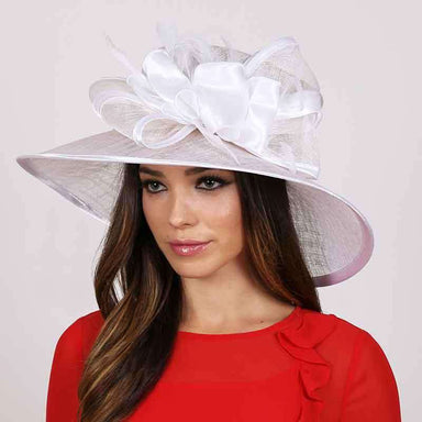 Sinamay Dress Hat with Satin Bow, Dress Hat - SetarTrading Hats 