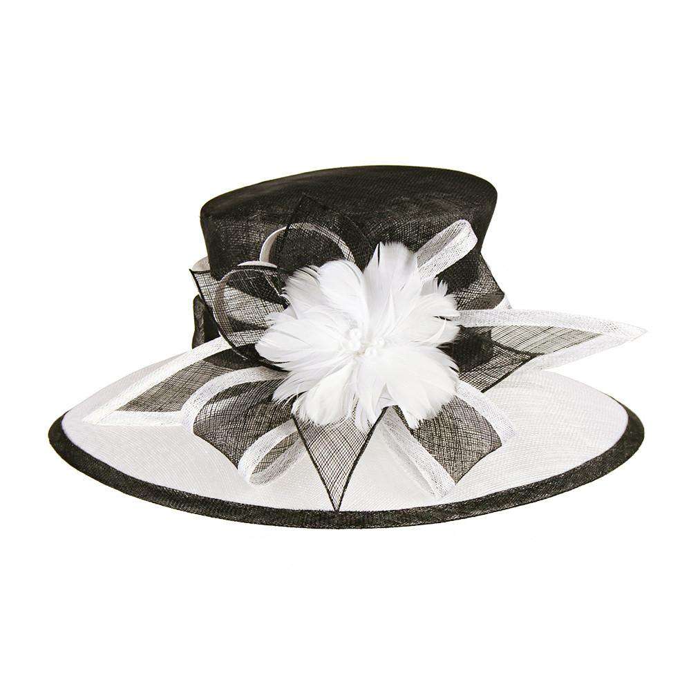 Black and White Sinamay Derby Hat Dress Hat Something Special LA    