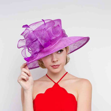 Downsloping Brim Sinamay Hat with Loopy Center Dress Hat Something Special LA    