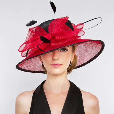Large Sinamay Bow Two Tone Dress Hat - Something Special Hat Collecion, Dress Hat - SetarTrading Hats 
