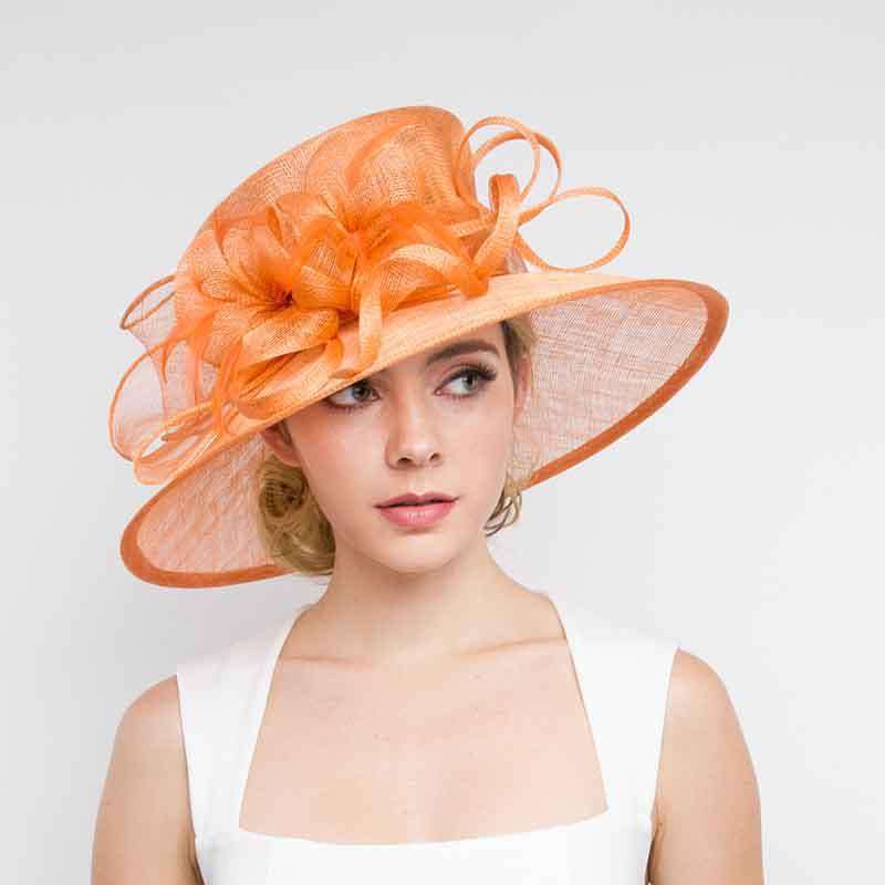 Sinamay Dress Hat with Loopy Flower Center, Dress Hat - SetarTrading Hats 