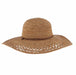 Hand Crocheted Raffia Wide Brim Sun Hat with Chin Cord - Scala Hats, Wide Brim Sun Hat - SetarTrading Hats 