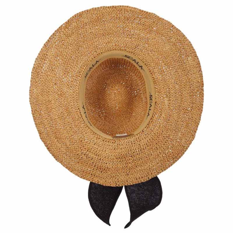 The Scala Collection Raffia Sun Hat Scala | Big Brim Raffia Hat with Linen Band | Hats Unlimited main image 3