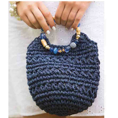 Hand Crocheted Toyo Satchel with Beaded Handles - Cappelli Straworld, Bags - SetarTrading Hats 
