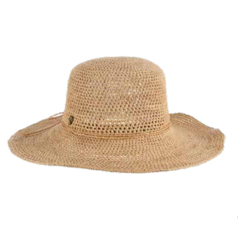 Willingile Hand Crocheted Raffia Straw Floppy Hat - Tommy Bahama Wide Brim Sun Hat Tommy Bahama Hats TBWL105 Natural  