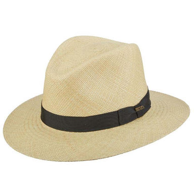 Handwoven Bubble Top Men's Panama Hat - Scala Classico Hats Panama Hat Scala Hats P208 Natural Medium 