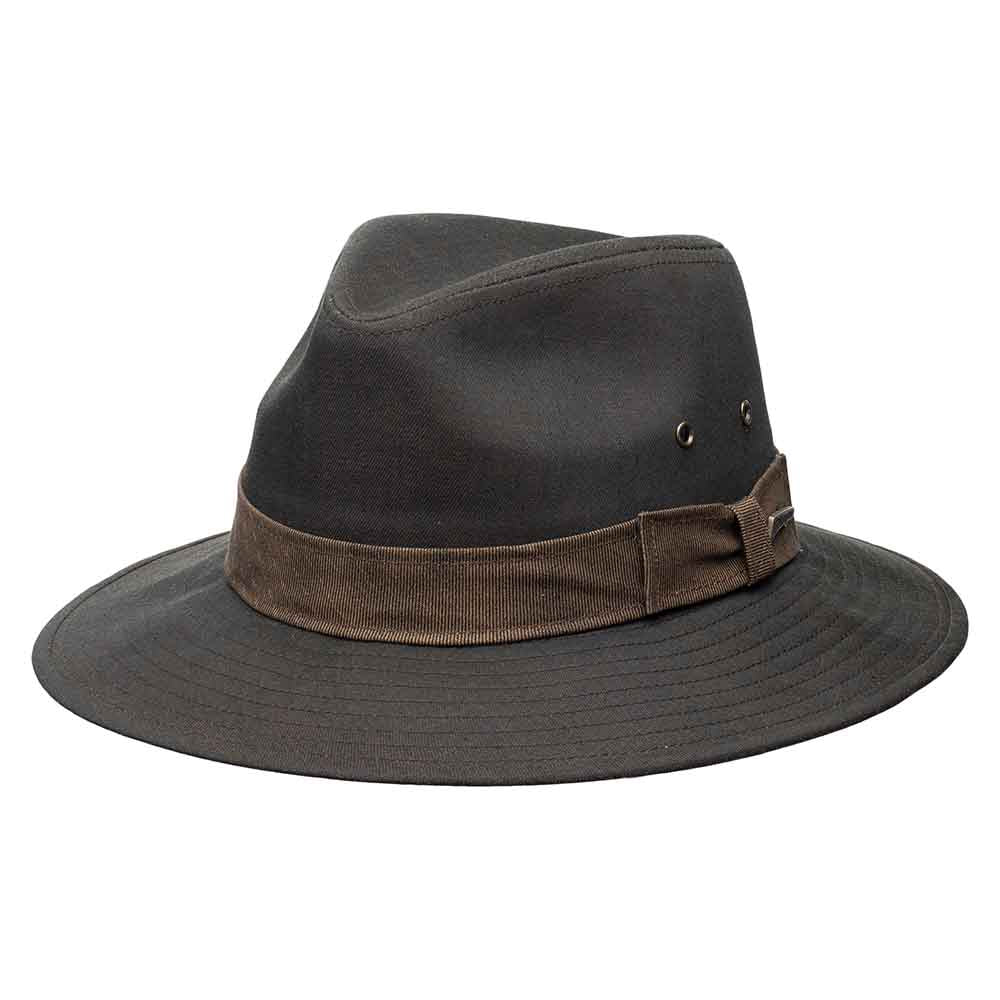 Hangar Washed Twill Safari Hat - Indiana Jones Hat Safari Hat Indiana Jones Hats IJ36-BARK2 Brown Medium 