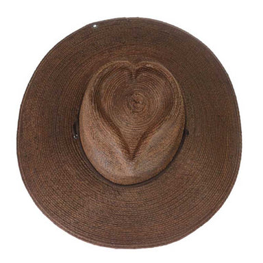 Have a Heart Palm Hat in Lustrous Pecan Brown - Peter Grimm Headwear, Safari Hat - SetarTrading Hats 