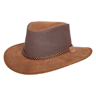 Head'N Home Monterey Breezer SolAir Suede Leather Hat up to 3XL- Bark Safari Hat Head'N'Home Hats BreezerBKml Bark ML (58.5 cm - 7 1/4) 