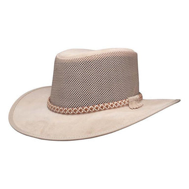 Head'N Home Monterey Breezer SolAir Suede and Mesh Shade Hat up to 3XL - Latte, Safari Hat - SetarTrading Hats 