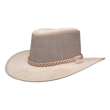 Head'N Home Monterey Breezer SolAir Suede and Mesh Shade Hat up to 3XL - Latte Safari Hat Head'N'Home Hats BreezerLTxx Latte XXL (63 cm - 7 7/8)