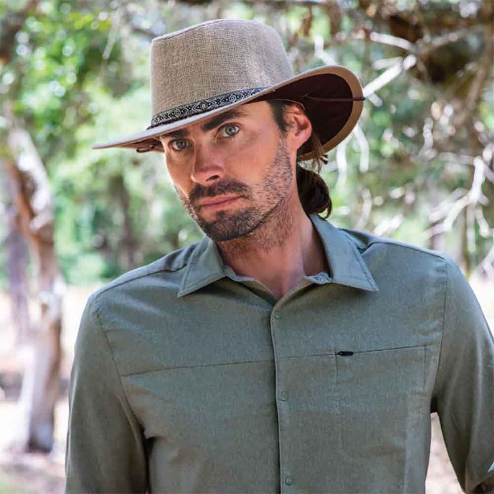 Hemp Safari Hat with Leather Band - Dorfman Pacific Sustainable Hats —  SetarTrading Hats