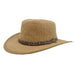 Hemp Outback Hat with Chin Cord - Dorfman Hats Safari Hat Dorfman Hat Co. MC417M Tan M (22 1/2") 