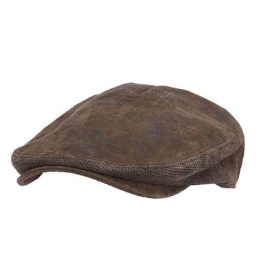 Hood Suede Leather Flat Cap with Perforated Sides - Stetson Hat, Flat Cap - SetarTrading Hats 