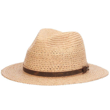 Inagua Raffia Fedora Hat with Leather Band  - Tommy Bahama Hats, Fedora Hat - SetarTrading Hats 
