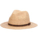 Inagua Raffia Fedora Hat with Leather Band  - Tommy Bahama Hats Fedora Hat Tommy Bahama Hats TBW258OS-SM Natural S/M (55-57cm) 