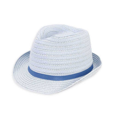 Infant Size Tiny Blue Fedora Hat - Sunny Dayz™ Hats Fedora Hat Sun N Sand Hats HK328 Light Blue Small (46 cm) 