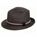 Jericho Fedora Hat with Faux Feather Band - Brooklyn Hat Co Fedora Hat Brooklyn Hat BKN1583L Black Large (23 1/4") 